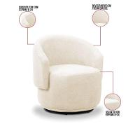 Poltrona Decorativa Orgânica Kit 2 Névoa Bouclê Bege E03 - D'rossi - 3