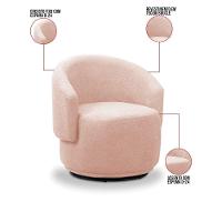 Poltrona Decorativa Orgânica Névoa Bouclê Rosê E03 - D'rossi - 3