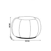 Puff Redondo Orgânico Para Sala Cloud Bouclê E03 - D'rossi Cor Azul Turquesa - 3