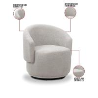 Poltrona Decorativa Orgânica Névoa Bouclê Cinza Claro E03 - D'rossi - 3