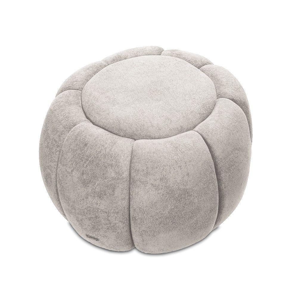 Puff Redondo Orgânico Para Sala Cloud Bouclê E03 - D'rossi Cor Cinza Claro - 5
