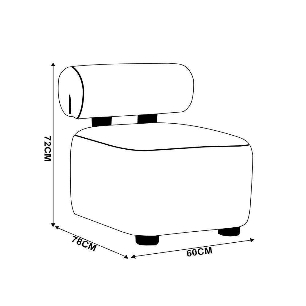 Poltrona Decorativa Para Sala Helora Bouclê Bege E03 - D'rossi - 4