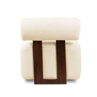 Poltrona Decorativa Para Sala Helora Bouclê Bege E03 - D'rossi - 3