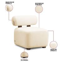 Poltrona Decorativa Para Sala Helora Bouclê Bege E03 - D'rossi - 7
