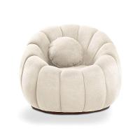 Kit 02 Poltronas Decorativa Orgânica Para Sala Cloud Bouclê Bege E03 - D'rossi - 5