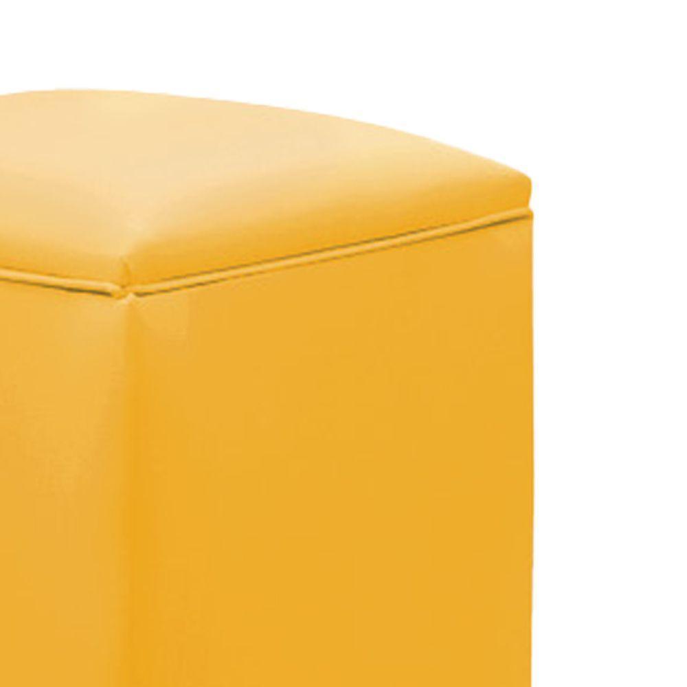 Puff Decorativo Quadrado Para Sala Lígia Sintético E03 - D'rossi Cor Amarelo - 5