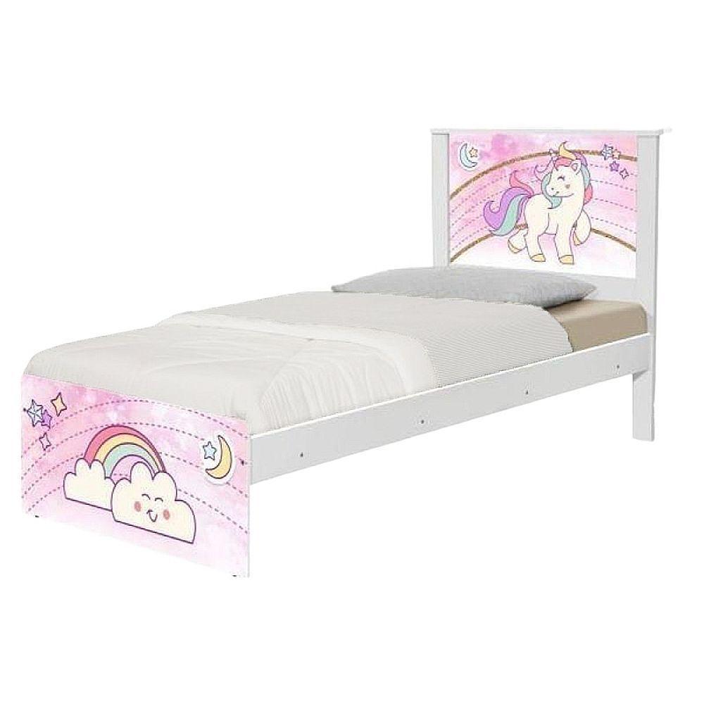 Cama Solteiro Infantil 195x96cm Para Quarto Personagens Unicórnio K02 - D'rossi - 2