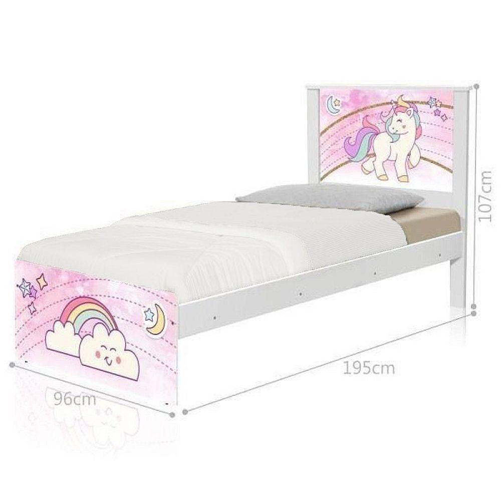 Cama Solteiro Infantil 195x96cm Para Quarto Personagens Unicórnio K02 - D'rossi - 4