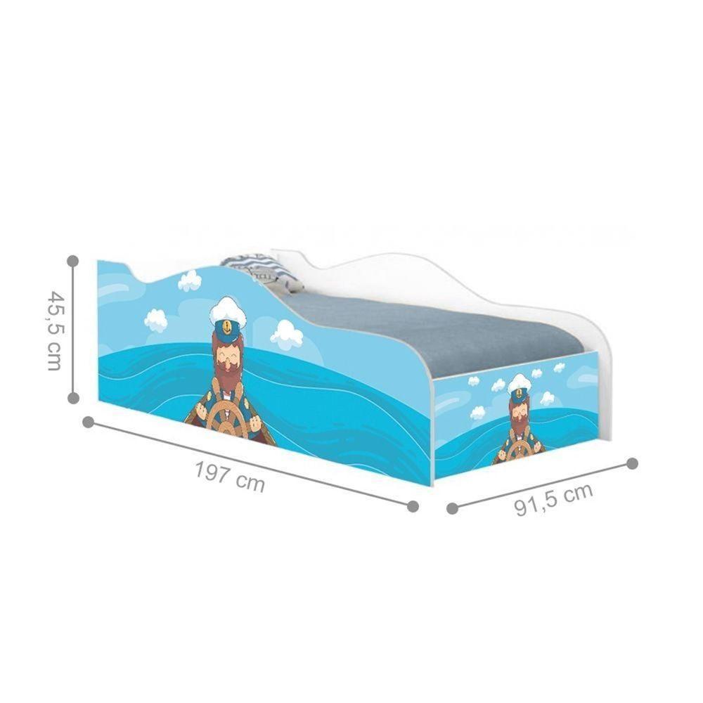 Cama Solteiro Infantil 197x91,5cm Para Quarto Personagens K02 - D'rossi Cor Marinheiro - 4