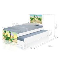 Cama Solteiro Infantil Com Cama Auxiliar 195x96cm Personagens Dinossauro K02 - D'rossi