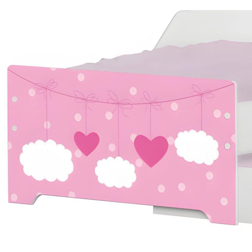 Mini Cama Infantil Com Cama Auxiliar 153x79cm Personagens Nuvem Menina K02 - D'rossi - 6