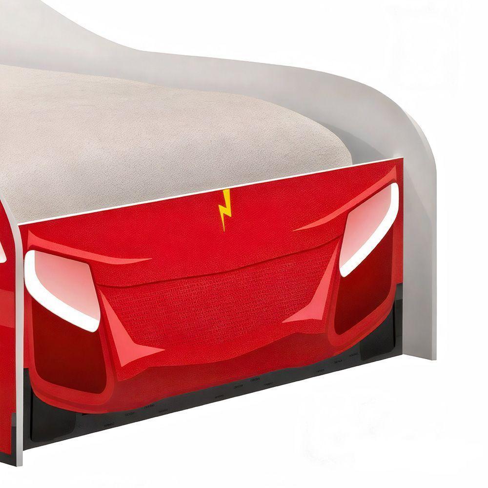 Mini Cama Infantil 157,5x72,5cm Com Proteção Lateral Carro Vermelho K02 - D'rossi - 5
