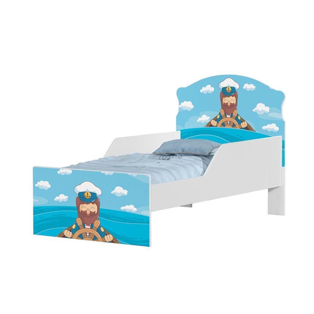Mini Cama Infantil 153,2x79cm Com Proteção Lateral Personagens K02 - D'rossi Cor Marinheiro - 2