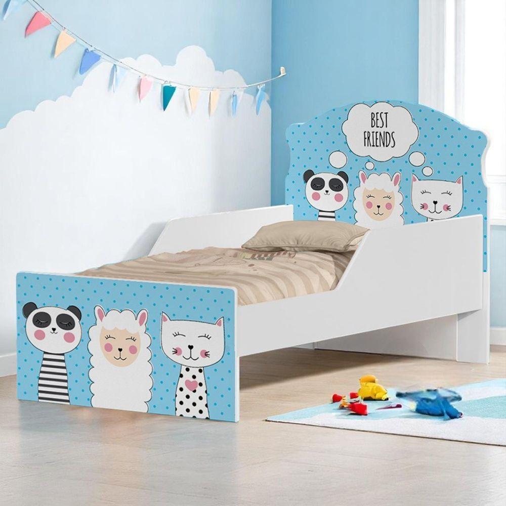 Mini Cama Infantil 153,2x79cm Com Proteção Lateral Personagens K02 - D'rossi Cor Melhores Amigos - 1