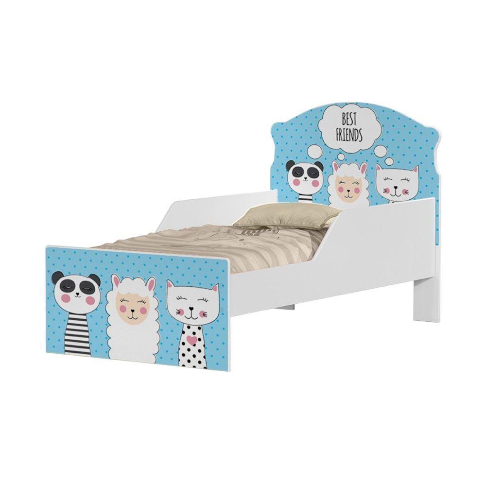 Mini Cama Infantil 153,2x79cm Com Proteção Lateral Personagens K02 - D'rossi Cor Melhores Amigos - 2