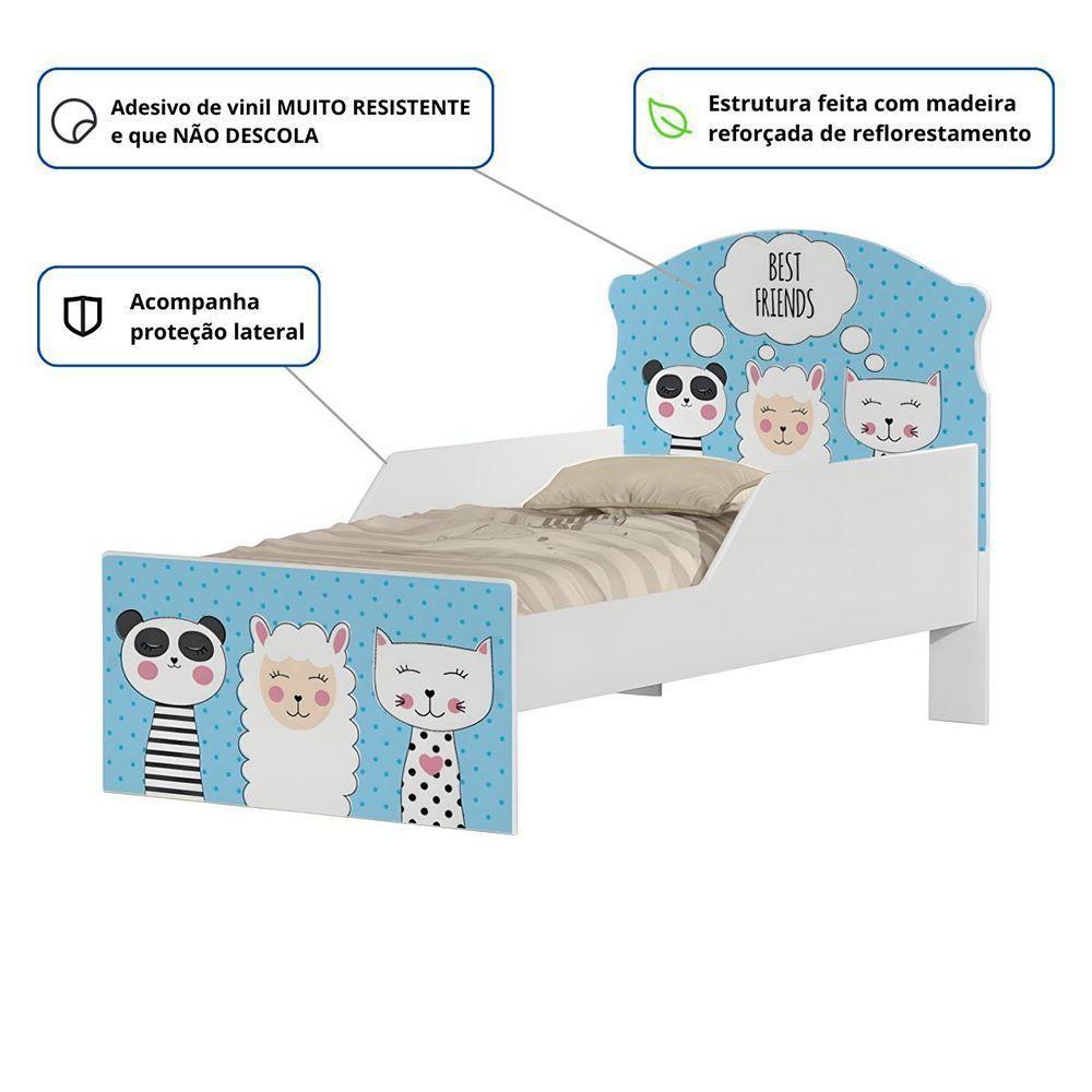 Mini Cama Infantil 153,2x79cm Com Proteção Lateral Personagens K02 - D'rossi Cor Melhores Amigos - 3