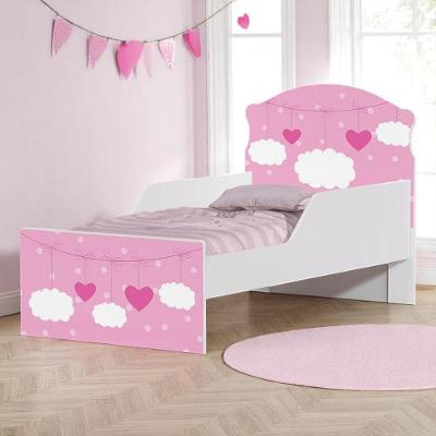 Mini Cama Infantil 153,2x79cm Com Proteção Lateral Personagens Nuvem Menina K02 - D'rossi