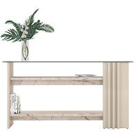 Mesa De Centro E Aparador Ripado Para Sala Mirezi Calacata-off White M20 - D'rossi - 6