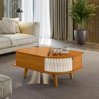 Mesa De Centro Para Sala Com 2 Portas Narvelli Cinamomo-off White M20 - D'rossi - 1