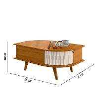 Mesa De Centro Para Sala Com 2 Portas Narvelli Cinamomo-off White M20 - D'rossi - 3