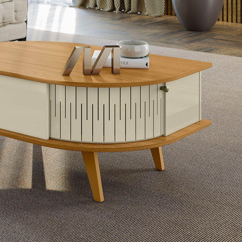 Mesa De Centro Para Sala Com 2 Portas Narvelli Cumaru-opala M20 - D'rossi - 2