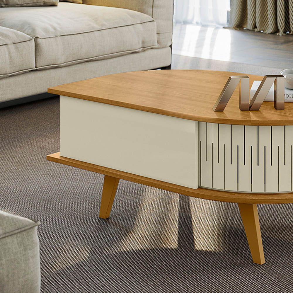Mesa De Centro Para Sala Com 2 Portas Narvelli Cumaru-opala M20 - D'rossi - 5