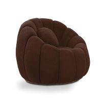 Poltrona Decorativa Orgânica Fixa Cloud Bouclê Marrom E03 - D'rossi - 5