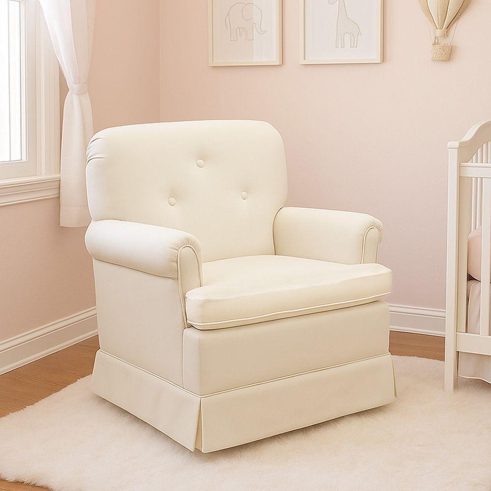 Poltrona De Amamentação Base Balanço Lígia Sintético Bege E03 - D'rossi - 1