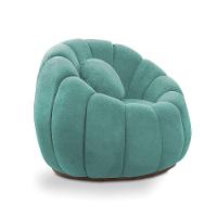 Poltrona Decorativa Orgânica Fixa Cloud Bouclê Azul Turquesa E03 - D'rossi - 5