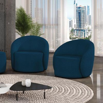 Poltrona Orgânica Giratória Kit 2 Lua Bouclê D03 - D'rossi Azul