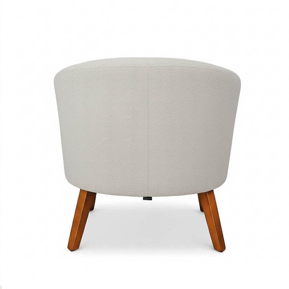 Poltrona Sala Decorativa Kit 2 Stella Pé Madeira Trapézio Castanho Bouclê Cinza D03 - D'rossi - 7