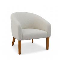 Poltrona Sala Decorativa Kit 2 Stella Pé Madeira Trapézio Castanho Bouclê Cinza D03 - D'rossi - 5