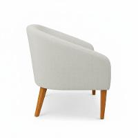 Poltrona Sala Decorativa Kit 2 Stella Pé Madeira Trapézio Castanho Bouclê Cinza D03 - D'rossi - 6