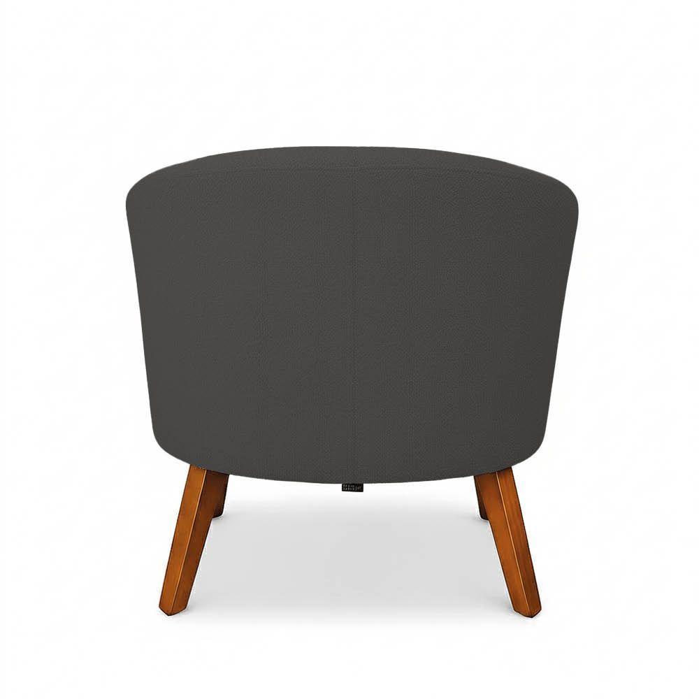 Poltrona Sala Decorativa Kit 2 Stella Pé Madeira Trapézio Castanho Bouclê Grafite D03 - D'rossi - 7