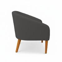 Poltrona Sala Decorativa Kit 2 Stella Pé Madeira Trapézio Castanho Bouclê Grafite D03 - D'rossi - 6