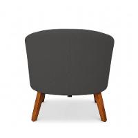 Poltrona Sala Decorativa Kit 2 Stella Pé Madeira Trapézio Castanho Bouclê Grafite D03 - D'rossi - 7