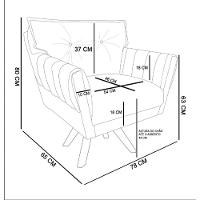 Poltrona Giratória Anitta Linho Cinza A05 Base De Madeira Ma30 D03 - D'rossi - 2