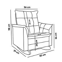 Poltrona Amamentação Balanço Madeira E Puff Lariane Nozes-bouclê Bege R04 - D'rossi