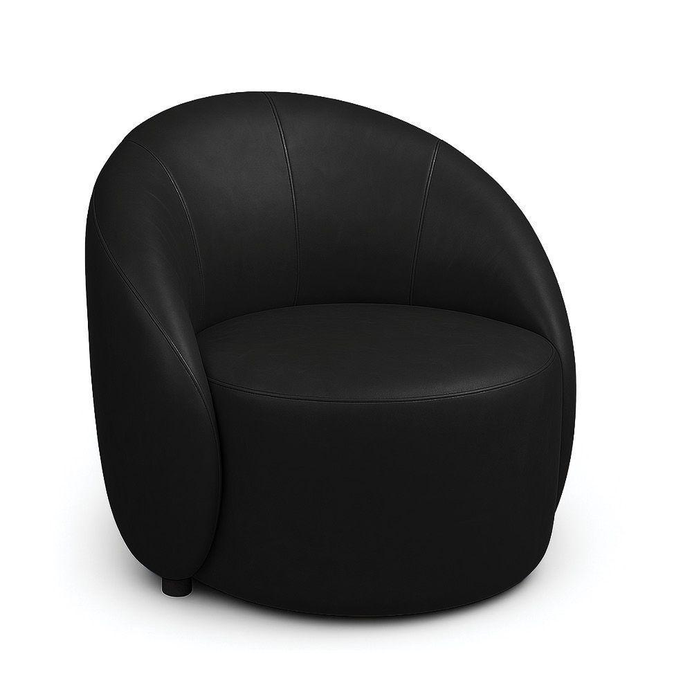 Poltrona Decorativa Orgânica Kit 2 Lua Sintético Pu Preto D03 - D'rossi - 5