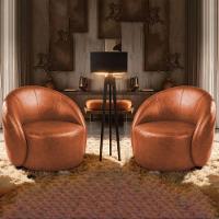 Poltrona Decorativa Orgânica Kit 2 Lua Sintético Pu Nozes D03 - D'rossi - 1