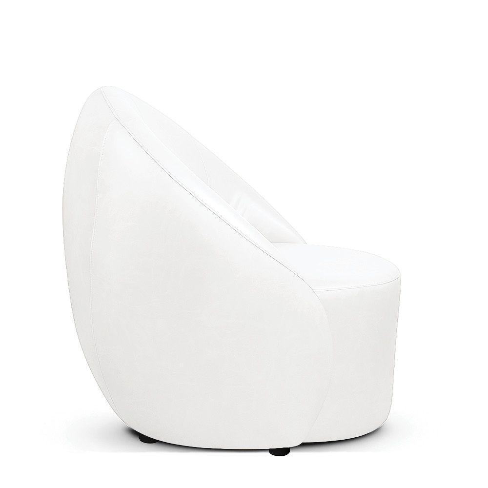 Poltrona Decorativa Orgânica Kit 2 Lua Sintético Pu Branco D03 - D'rossi - 6