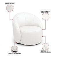 Poltrona Decorativa Orgânica Kit 2 Lua Sintético Pu Branco D03 - D'rossi - 3