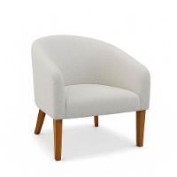 Poltrona Sala Decorativa Kit 2 Stella Pé Madeira Trapézio Castanho Bouclê Off White D03 - D'rossi - 5