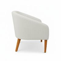 Poltrona Sala Decorativa Kit 2 Stella Pé Madeira Trapézio Castanho Bouclê Off White D03 - D'rossi - 6