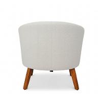 Poltrona Sala Decorativa Kit 2 Stella Pé Madeira Trapézio Castanho Bouclê Off White D03 - D'rossi - 7