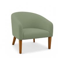 Poltrona Sala Decorativa Kit 2 Stella Pé Madeira Trapézio Castanho Bouclê Pistache D03 - D'rossi - 5