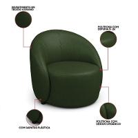 Poltrona Decorativa Orgânica Kit 2 Lua Sintético Pu Verde D03 - D'rossi - 3