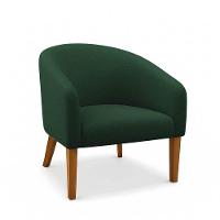 Poltrona Sala Decorativa Kit 2 Stella Pé Madeira Trapézio Castanho Bouclê Verde D03 - D'rossi - 5