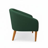 Poltrona Sala Decorativa Kit 2 Stella Pé Madeira Trapézio Castanho Bouclê Verde D03 - D'rossi - 6