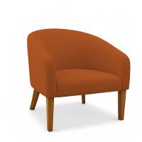 Poltrona Sala Decorativa Kit 2 Stella Pé Madeira Trapézio Castanho Bouclê Terracota D03 - D'rossi - 5